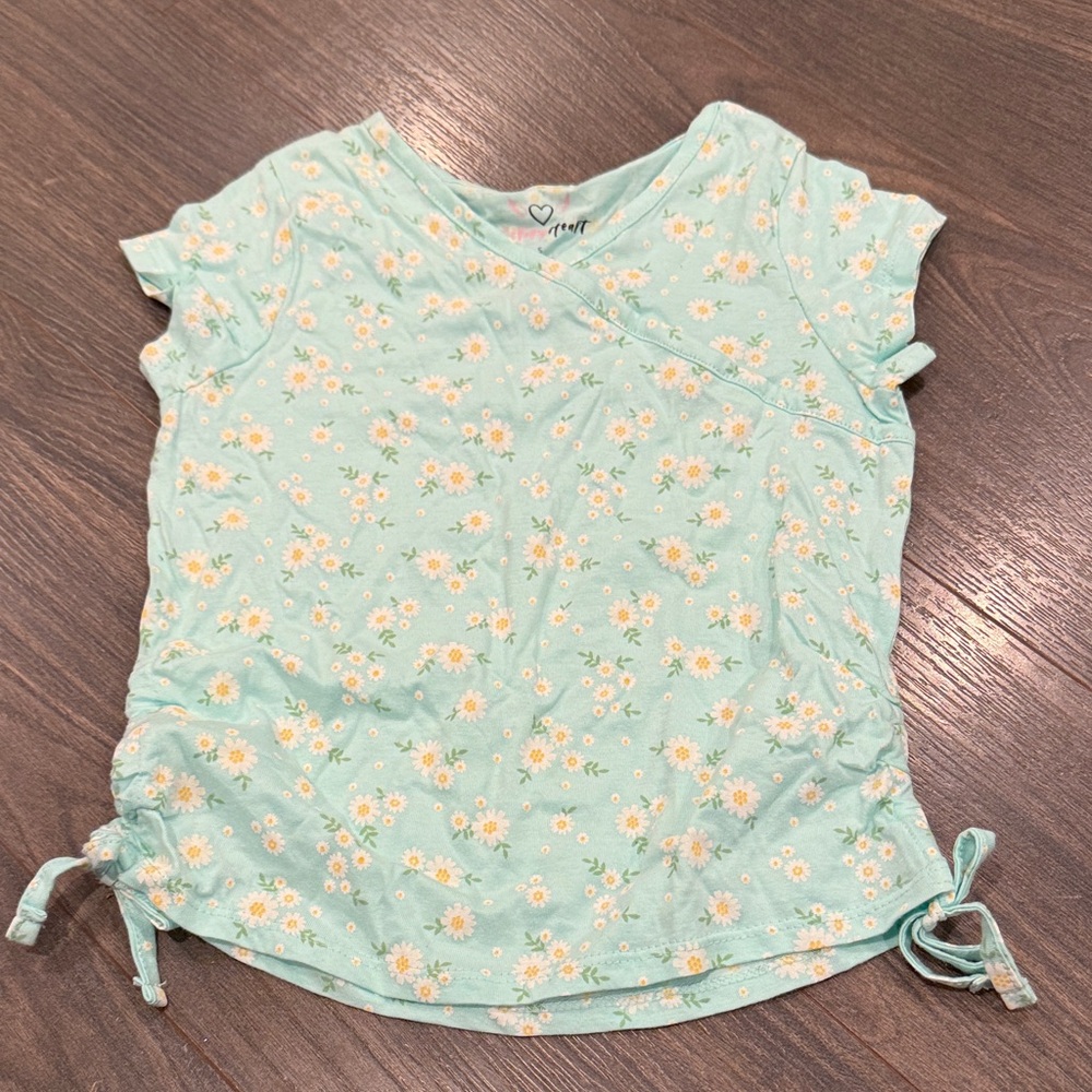 Victory heart Floral Mint Green Top with Side Ties size 5 1:10